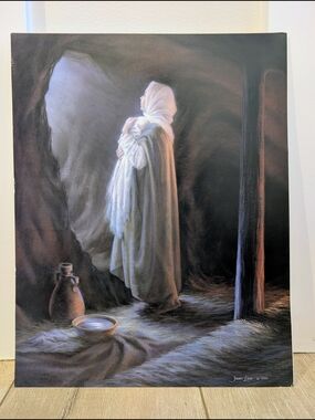 Vintage 1990s Judy Law Print 11x14, Woman In Prayer, Christian Art Prints